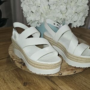 White Platform Wedge Sandals